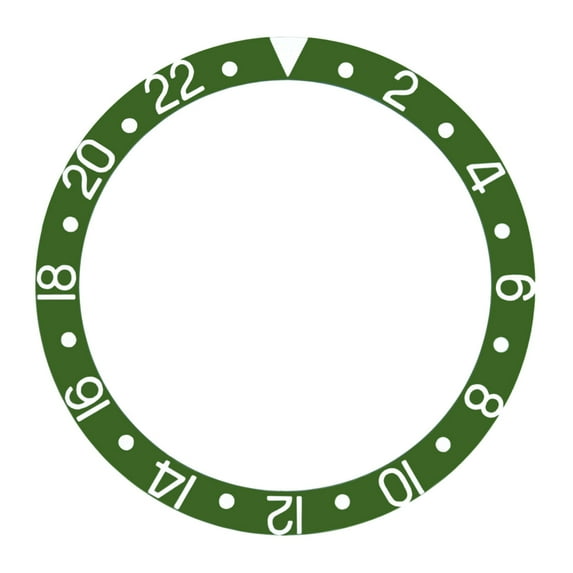 REPLACEMENT BEZEL INSERT GREEN FOR WATCH 37.70MM X 30.70MM