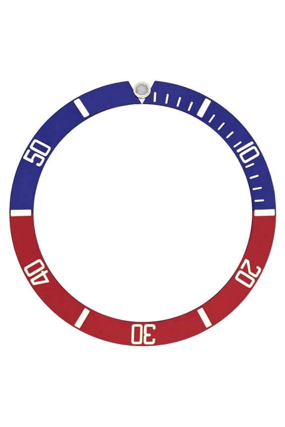REPLACEMENT BEZEL INSERT PESPSI BLUE/RED FOR WATCH 36.50MM X 30.40MM