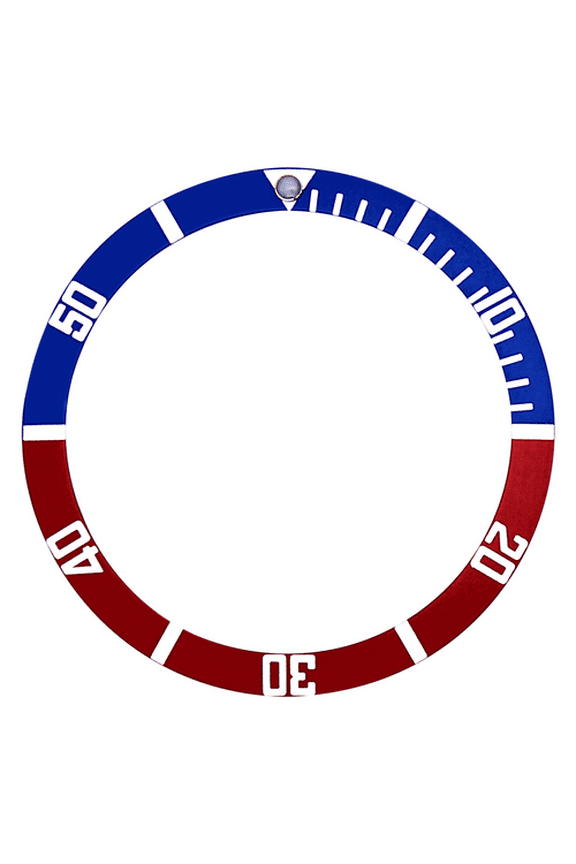 REPLACEMENT BEZEL INSERT RED/BLUE FLAT FOR WATCH 38MM X 31.50MM