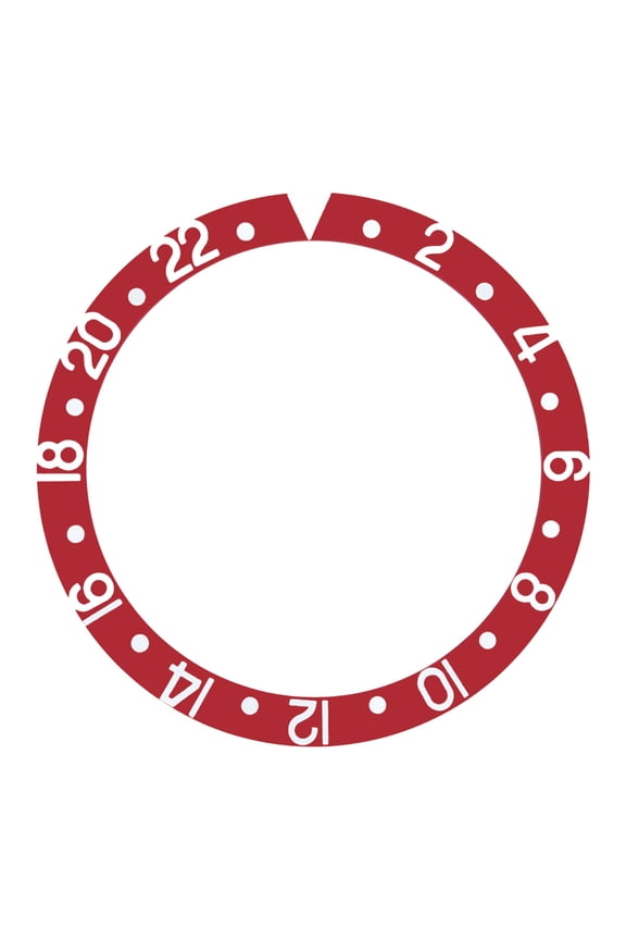 REPLACEMENT BEZEL INSERT RED FOR WATCH 37.80MM X 30.20MM