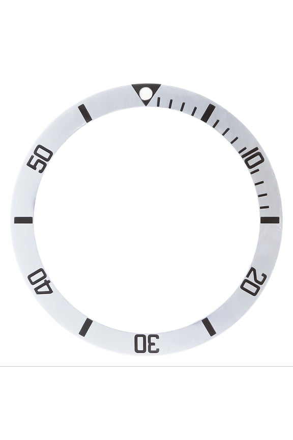 REPLACEMENT BEZEL INSERT SILVER FLAT FOR WATCH 34.90MM X 28.60MM