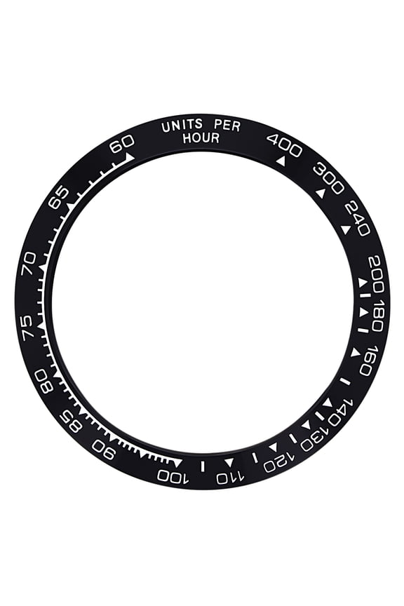 REPLACEMENT BLACK CERAMIC BEZEL W/WHITE ENGRAVED NUMBERS FOR 38.60MM X 30.40MM