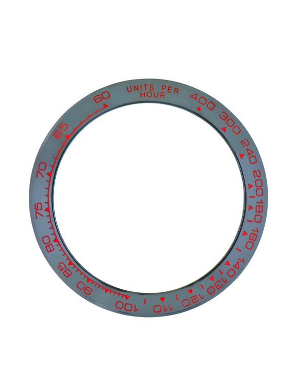 REPLACEMENT BLACK CERAMIC BEZEL WITH RED NUMBERS 38.50MM X 30.40MM