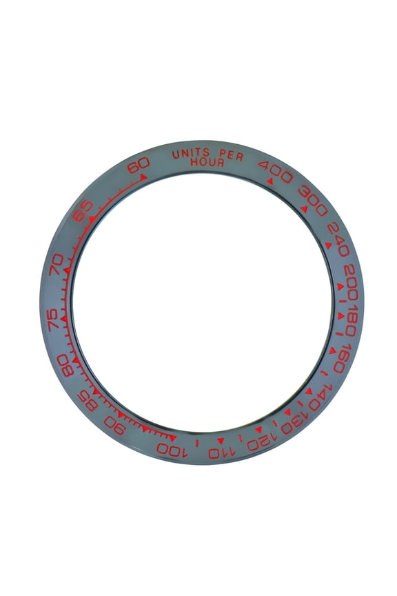 REPLACEMENT BLACK CERAMIC BEZEL WITH RED NUMBERS 38.50MM X 30.40MM