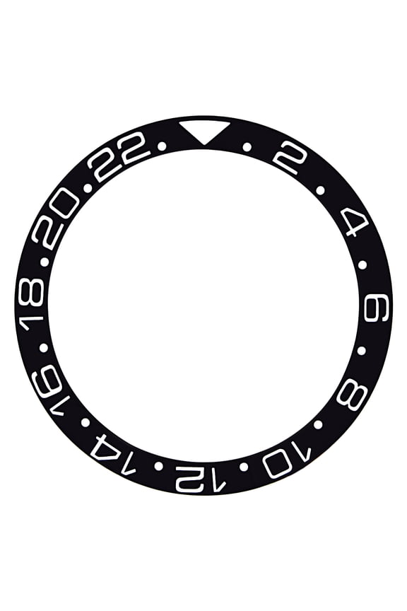 REPLACEMENT BLACK CERAMIC INSERT FOR WATCH 37.70MM X 30.70MM