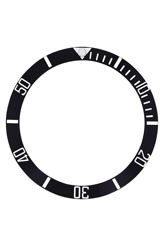 REPLACEMENT BLACK CERAMIC INSERT WITH ENGRAVED NUMBER FOR WATCH 37.50MM X 30.70M