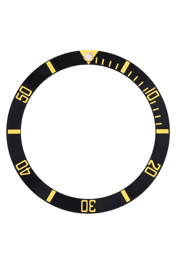 REPLACEMENT BLACK INSERT WITH GOLD FONT FOR WATCH 36.50MM X 30.40MM