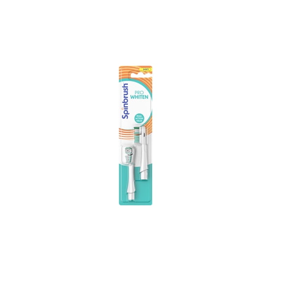 SPINBRUSH PRO WHITEN REPLACEMENT HEADS, ELECTRIC TOOTHBRUSH REFILLS, SOFT BRISTLES, 2 COUNT