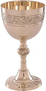 REPLICARTZ Chalice Goblet Gold-Plated Brass Medieval Decor Gothic Wine Drinking Game Of Thrones Chalice Cup Pack Of 1 250 Ml