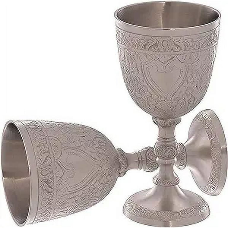 REPLICARTZUS Vintage Chalice Silver Plated Brass Wine Goblet