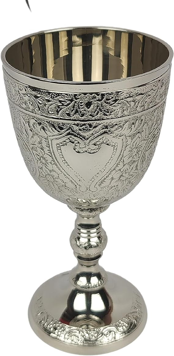 Personalized Brass Chalice: Engraved Medieval Goblet, Arthur King Theme - View #10
