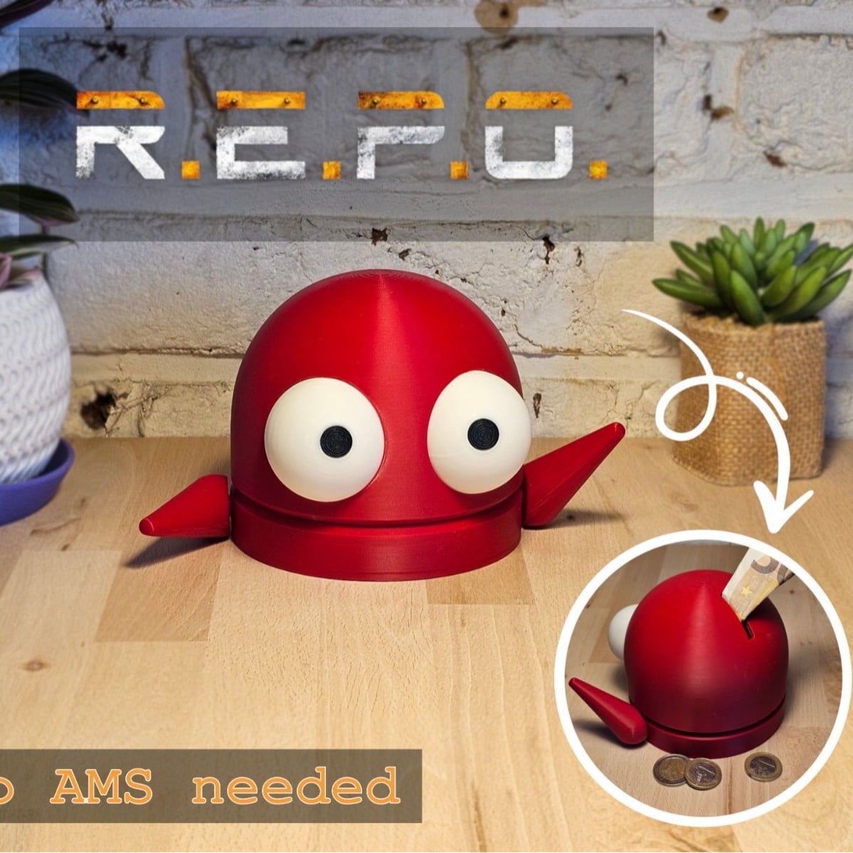 REPO 3D Piggy Bank, Unbreakable REPO Horror Game Plastic Money Bank ...