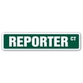 thumbnail image 1 of REPORTER Street Sign news host anchorman tv camera | Indoor/Outdoor |  18" Wide, 1 of 5