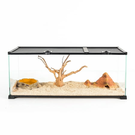 REPTI ZOO 20 Gallon Reptile Glass Terrarium Easy Clean Tank 30" x 12" x 12"
