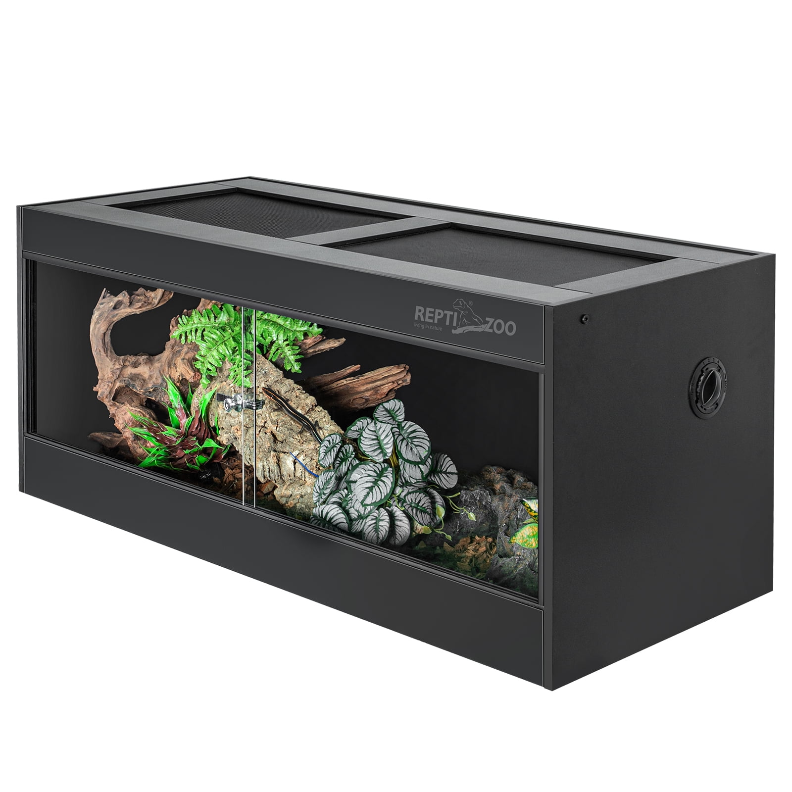 REPTI ZOO 36x18x18 Reptile PVC Terrariums with Glass Sliding Door & Top