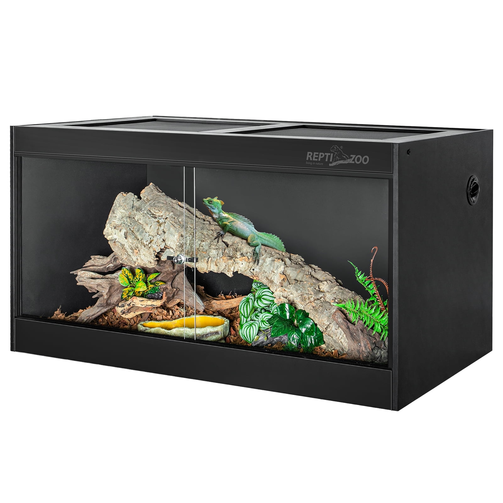 REPTI ZOO 48x24x24 Reptile PVC Terrariums with Glass Sliding Door & Top ...