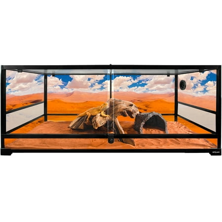 REPTI ZOO 64 Gallon Full Tempered Reptile Glass Terrarium-48" x 18" x 18"
