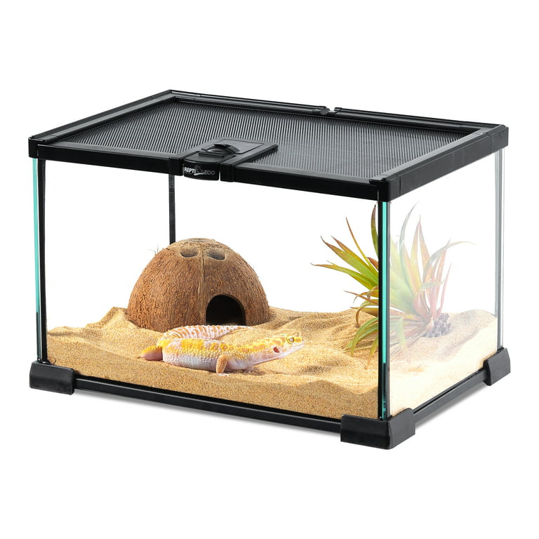 Arthur Regnskab forudsætning REPTI-ZOO Mini Glass Terrarium Tank, For Reptiles and Amphibians, Full View  Visually Appealing Habitat Cage, 12.2×8.3×7.9 Inches - Walmart.com