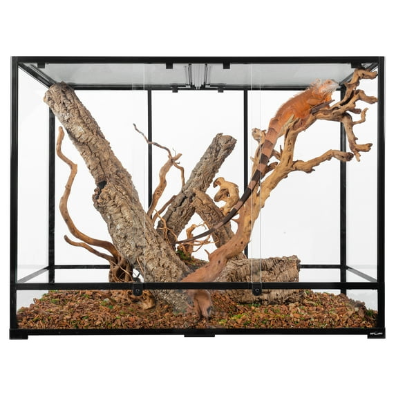 REPTI-ZOO Reptile Glass Terrarium, 48" x 18" x 36" Sliding Doors Reptile Terrarium, 135 Gallon