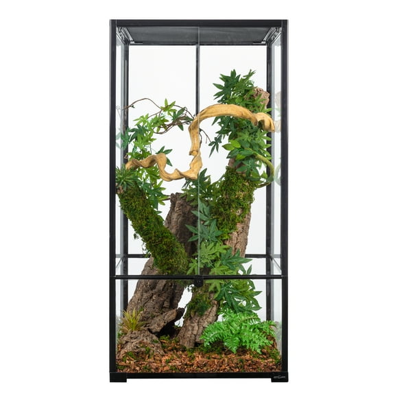 REPTI-ZOO Reptile Knock Down Glass Terrarium with Double Hinge Door 24" x 24" x 48", 120 Gallon