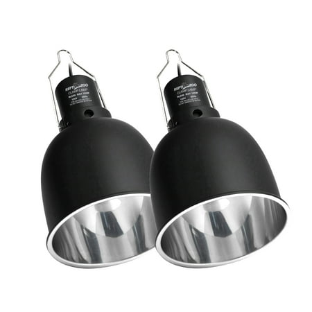 REPTIZOO Reptile Light Fixture 2 Packs 5.5 Inch Deep Dome Lamp Cap Lamp Fixture Optical Reflection Cover for Reptile Glass Terrariums