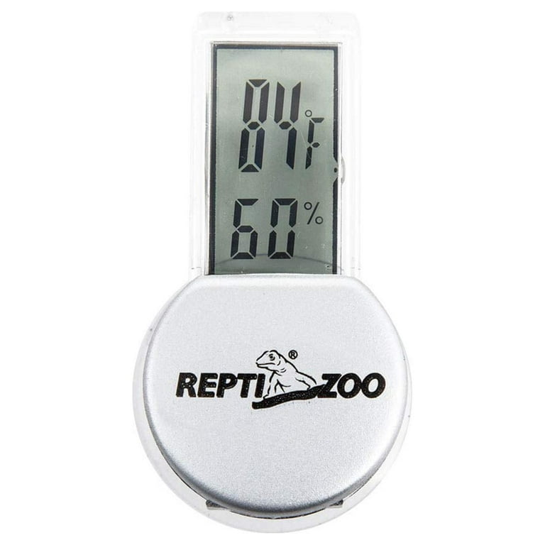 REPTI ZOO Reptile Terrarium Thermometer Hygrometer Digital Display 2PCS Pet  Rearing Box Reptiles Tank Thermometer Hygrometer with Suction Cup