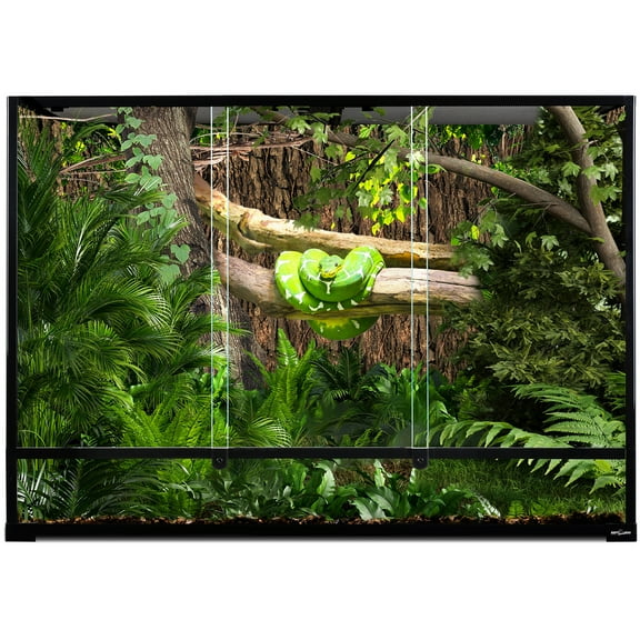 REPTI ZOO Vertical Reptile Glass Terrarium, 48" x 18" x 36" Tempered Glass Rainforest Reptile Terrarium