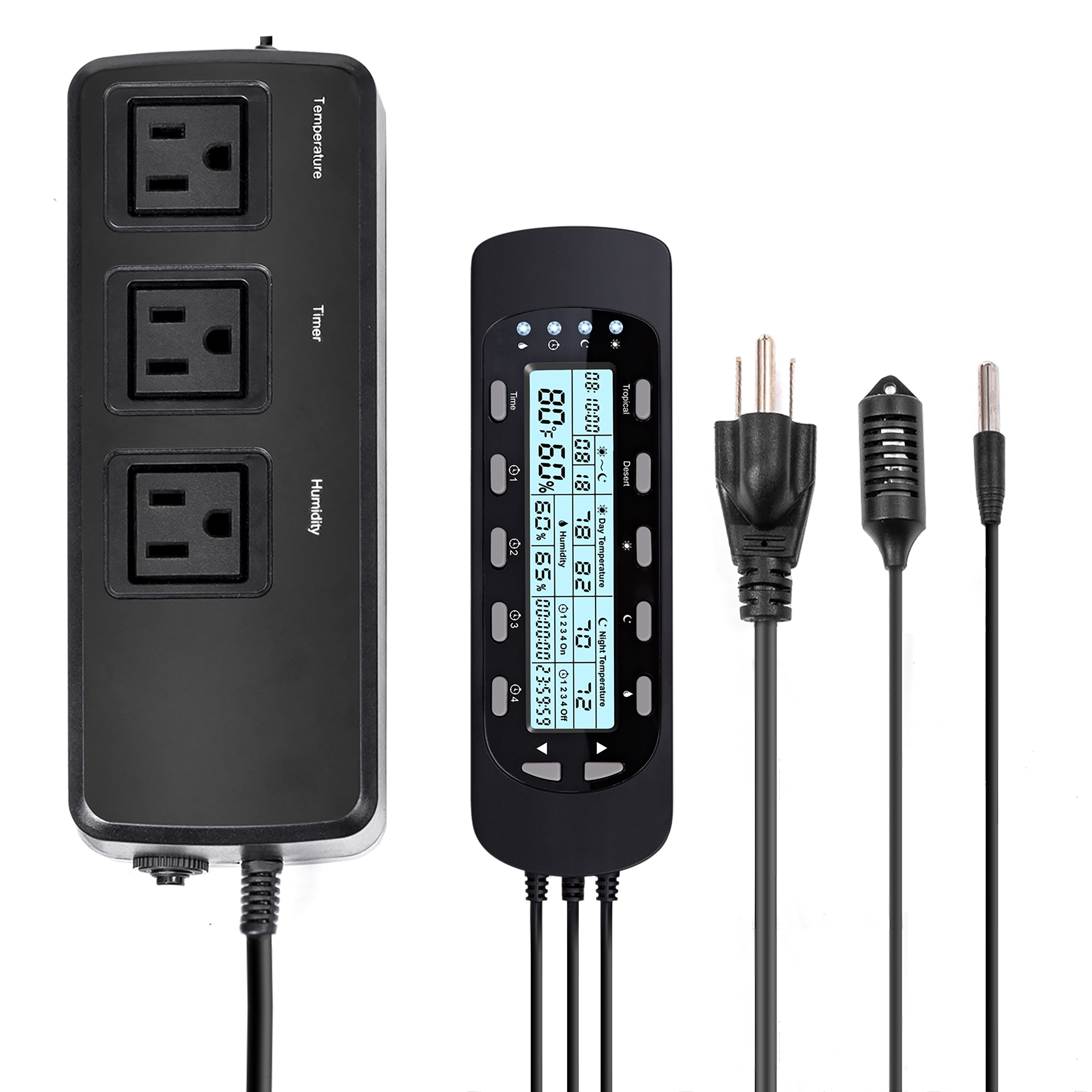 REPTIZOO 3 in 1 Smart Temperature Humidity Timer Controller, Black