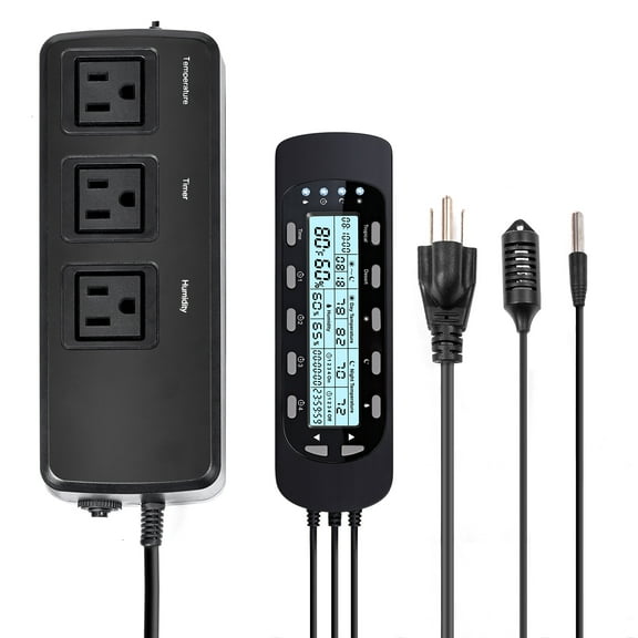 REPTIZOO 3 in 1 Smart Temperature Humidity Timer Controller, Black