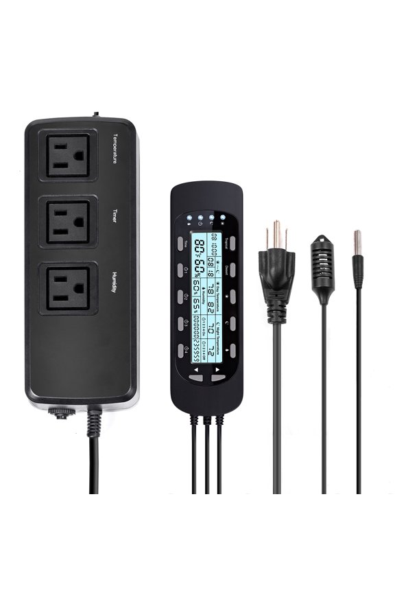 REPTIZOO 3 in 1 Smart Temperature Humidity Timer Controller, Black