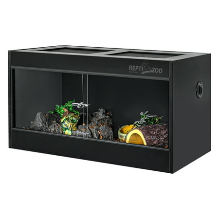 REPTIZOO 40 Gallon PVC Reptile Enclosure, 36x18x18 Reptile Terrariums Tanks with Glass Sliding Door
