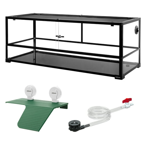 REPTIZOO 64 Gallon Large Turtle Tank with Basking Platform