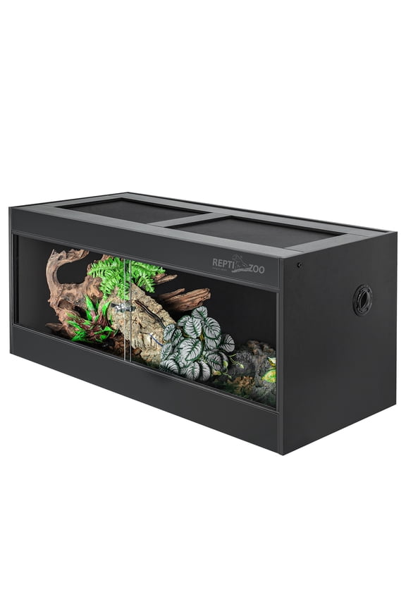 REPTIZOO 64 Gallon PVC Reptile Enclosure, 48x18x18 Reptile Terrariums Tanks with Glass Sliding Door
