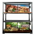 thumbnail image 1 of REPTIZOO Double Stacked Reptile Tank 36 Gallon,  Reptile Terrarium 30" x 12" x 32", Black, 1 of 6