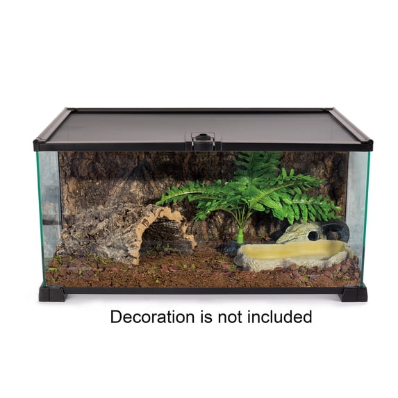 REPTIZOO Knock-Down Mini Glass Reptile Habitat, 360 Rotation Visually Reptile Terrarium 20”×12”×10”(10 gallon),Easy Assembly