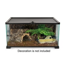 REPTIZOO Knock-Down Mini Glass Reptile Habitat, 360 Rotation Visually Reptile Terrarium 20”×12”×10”(10 gallon)，Easy Assembly
