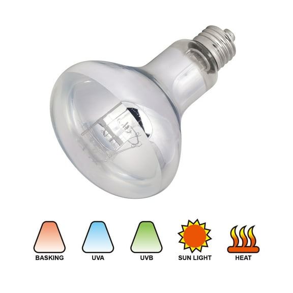 REPTIZOO Reptile UVA UVB 100W Sun Lamp Basking Light Spot Lamp Mercury Vapor UVB Lamp for Bearded Dragons Tortoises.