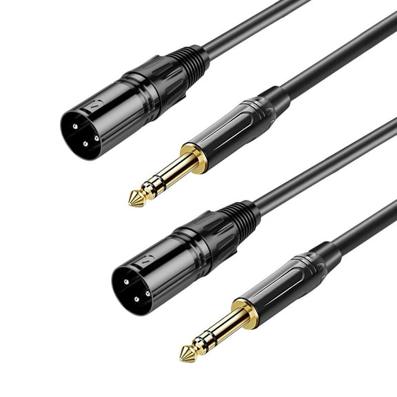 REQO 14.2" 1/4 TRS to XLR Male Adapter Cable, 6.35mm Stereo Balanced Microphone Stereo Audio Converter, 2 Pack