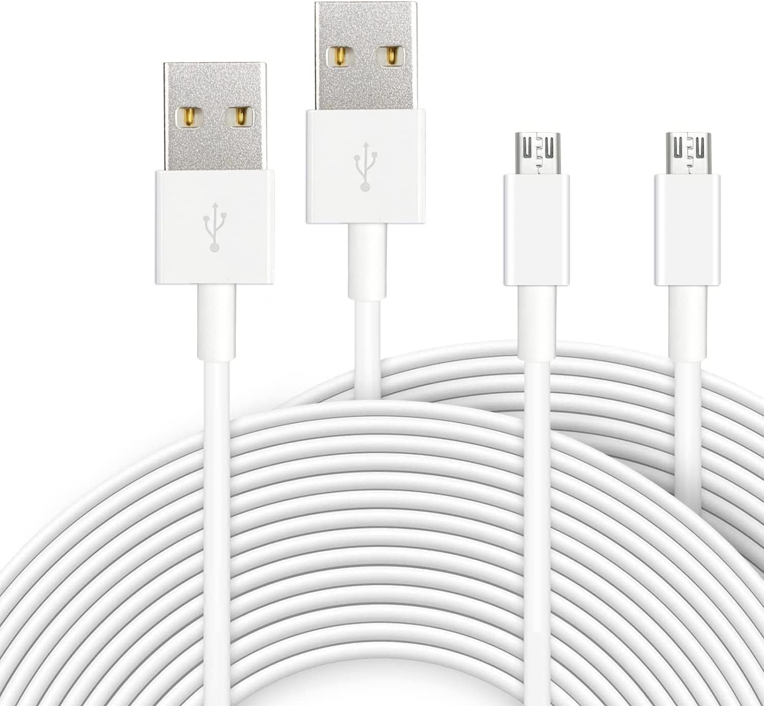 REQO 2 Pack 26ft 8M Power Extension Cable for Wyze Cam,YI Camera, Nest