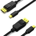 thumbnail image 1 of REQO 2 Pack Mini DisplayPort to DisplayPort 6 Feet Cable 4K@60Hz 2K@144Hz, Mini DP(Thunderbolt Compatible) to DP Cable (Male to Male) Gold-Plated Cord, 1 of 7