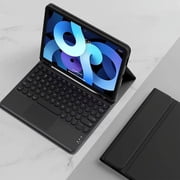 REQO 2022 New iPad Pro 12.9 inch 6th 5th 4th 3rd Generation Keyboard Case with Touchpad Cute Round Key Color Keyboard iPad 12.9" Pro 2021 2020 2018 Detachable Touch Keyboard Cover Black