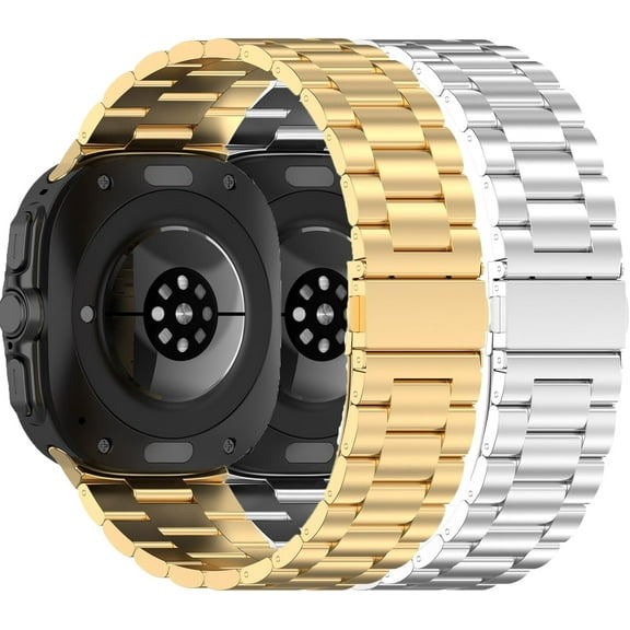 REQO 2Pack Metal Bands Compatible with Samsung Galaxy Watch Ultra 47mm Strap, Stainless Steel Replacement Bracelet Strap for Samsung Galaxy Watch Ultra 47mm