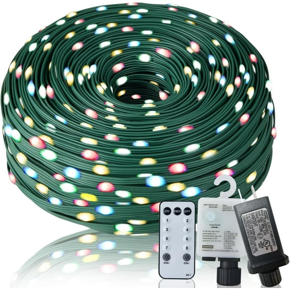 REQO 328Ft Christmas Rope Lights - Upgraded IP67 Waterproof Led Lighting Strips with 1000LED,Remote,Memory Function - 8 Modes Timer Fairy Lights for Xmas Holiday Wedding Party Decor