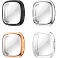 thumbnail image 1 of REQO 4-Pack Case Compatible for Fitbit Versa 4 All-Around Case Screen Protector TPU Plated Protective Cover Bumper Shell Waterproof Case for Fitbit Versa 4 Watch, 1 of 7