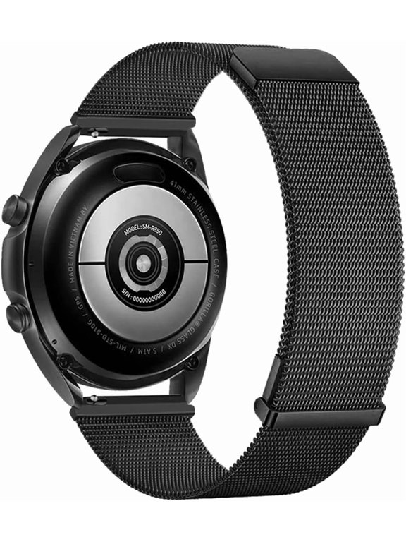 Band compatible with Samsung Galaxy Watch 4 40mm 44mm/4 Classic 46mm 42mm/Active/Active2/3 41mm Band 20mm Quick Release Strap Metal Stainless Steel Wristband Magnetic Milanese Mesh Loop