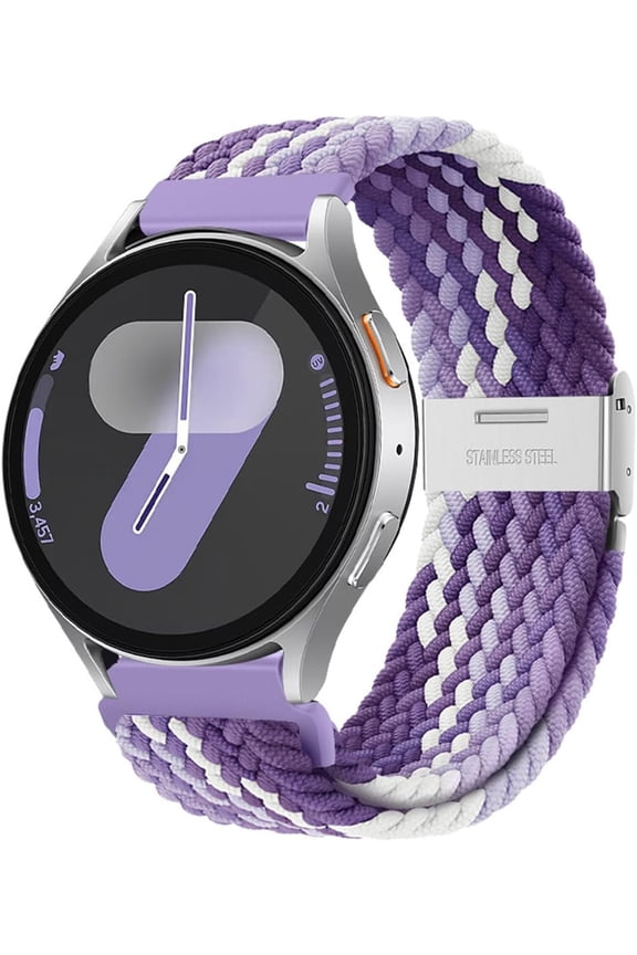 Braided Bands Compatible with Samsung Galaxy Watch 7 Band 6 5 4 Active 2 40mm 44mm/6 4 Classic 47mm 43mm 46mm 42mm/5 Pro 45mm/FE, 20mm Quick Release Nylon Strap for Samsung Watch Bands Men Women