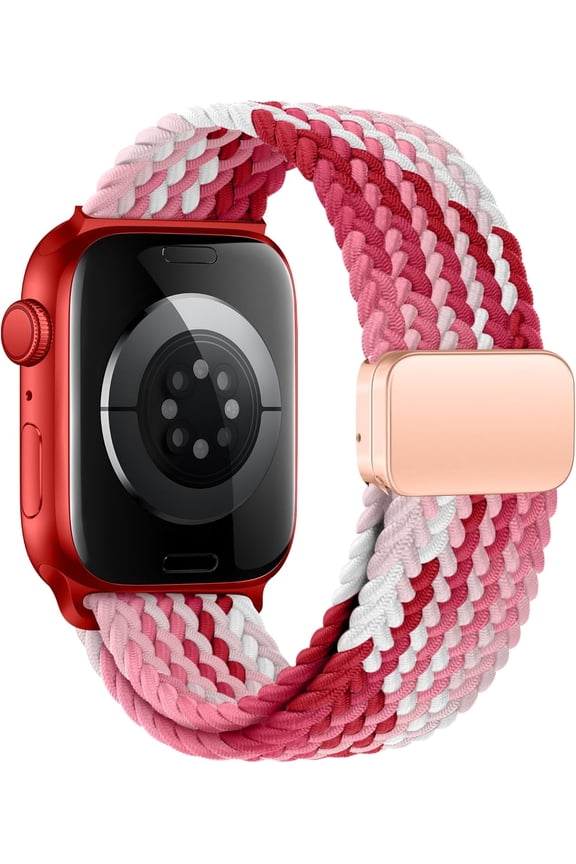 Braided Bands With Magnetic Clasp Compatible with Apple Watch Band 38mm 40mm 41mm 42mm 44mm 45mm 46mm 49mm；Soft Nylon Sport Loop Strap for iWatch Series Ultra 2&1 10 9 8 7 6 SE 5 4 3 Women Men