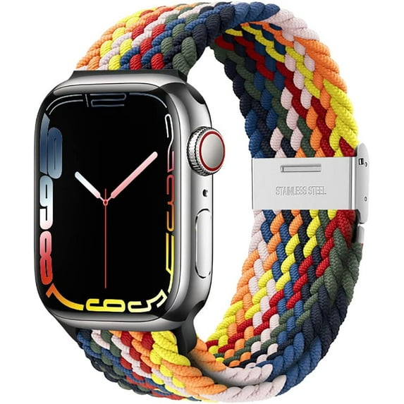 REQO Braided Nylon Bands for Apple Watch Band 40mm 44mm 45mm 41mm iWatch Ultra/Ultra 2 49mm 38mm 42mm Women Men,Elastics Replacement Wristband Breathable Strap for Apple watch Series 9 8 7 6 5 4 3 2