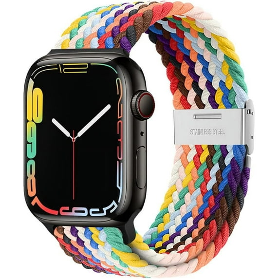 REQO Braided Nylon Bands for Apple Watch Band 40mm 44mm 45mm 41mm iWatch Ultra/Ultra 2 49mm 38mm 42mm Women Men,Elastics Replacement Wristband Breathable Strap for Apple watch Series 9 8 7 6 5 4 3 2