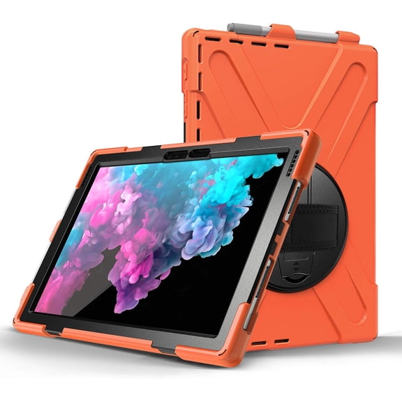 REQO Case Compatible with Microsoft Surface Pro 7 Plus/Pro 7 / Pro 6 / Pro 5 / Pro 4:with Pen Holder Portable Hybrid Shock-Proof Cover Rotatable Hook&Loop Handle, Shoulder Strap